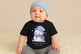 Personalized Baby T-Shirt | Cute Snowman Design | Custom Name Winter Tee | Handpicked for Earth by Heaven | Newborn Gift Black