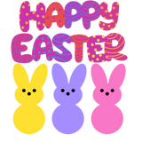Happy Easter Colorful Peeps Bunnies Shirt - Fun Easter Bunny Tee