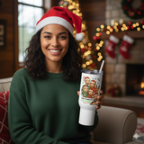 Personalized Family Christmas Travel Mug (40oz) - Custom Name Holiday Tumbler with Straw | Keepsake Family Gift