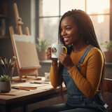 Custom Couple Illustration Coffee Mug - "Our Grand Journey" Personalized Anniversary Gift - 11oz White Ceramic Mug with Yellow Interior - Romantic Birthday or Wedding Present for Him and Her