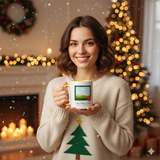 Personalized 11oz Holiday Photo Mug | Custom Name Christmas Coffee Cup with Yellow Handle | "This is [Name]'s Season" Gift