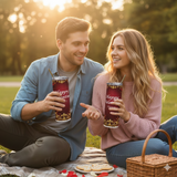 Happy Valentine’s Day Insulated Stainless Steel Tumbler with Straw – 20oz Skinny Travel Mug – Elegant Red & Gold Filigree Design – Romantic Gift for Her/Him