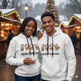 Merry Christmas Pet Lover Hoodie - Cute Cat & Dog Christmas Sweater | Funny Holiday Puppy Kitten Sweatshirt Gift