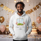 Personalized Birthday Photo Frame Hoodie - Custom Name Sweatshirt Gift | All-Over Print Party Pullover