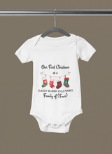Personalized Baby's First Christmas Onesie - Custom Name Stocking Bodysuit - New Parent Family Gift