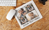 Custom Photo Collage Mouse Pad | Personalized 4-Picture Office Desk Mat | Gift for Him/Her